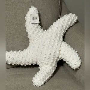 White Textured Starfish Pillow. NWT.